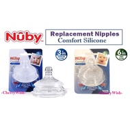 Original NUBY Comfort Silicone Replacement Nipple Teat Nipples (Slow Medium Fast Flow) PUTING BOTOL SUSU