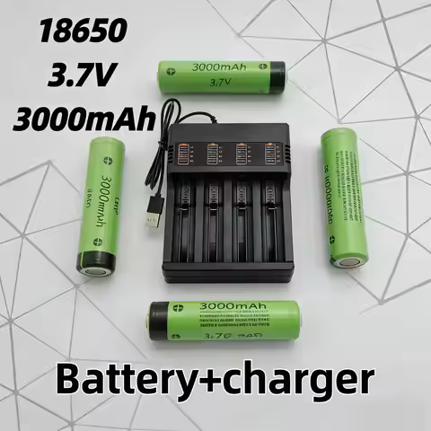 3000mAh 18650 30B Battery with Charger | 3.7V Real Capacity, Long Cycle Life, Perfect for Flashlight