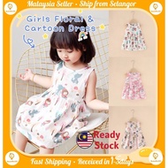 Ready stock🇲🇾Baby Girls Cotton Sleeveless Dress/ 1~4yo /Baju Budak Perempuan 100% Cotton小公主女孩无袖连衣裙