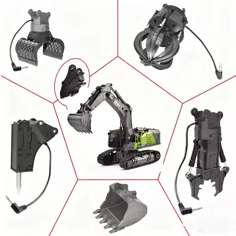 2025New parts Original Huina 1580 1593 593 Rc Excavator Accessories Extra Parts Alloy Drill Grip Woo