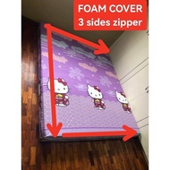 COD foam cover  mattress cover with long zipper full double family size 54x75x4 inches canadian cotton