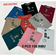 PACKAGE 5 PCS 100 RB DISTRO T-SHIRTS FOR MEN/WOMEN MLXL.2XL.3XL
