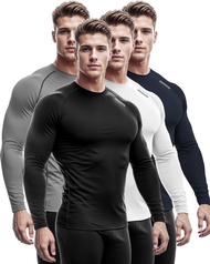 DRSKIN 4, 3, 2 or 1 Pack Men's Compression Shirts Top Long Sleeve Sports Baselayer Workout Running A