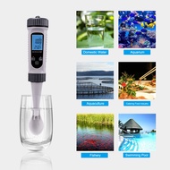 RCYAGO เครื่องวัดความเค็ม4 In 1เครื่องวัดความเค็มแบบ4 In 1ที่ตัวตรวจสอบคุณภาพน้ำปากกาทดสอบการเพาะเลี