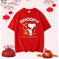 KAOS 100CM-5XL Ready Stock Kaos Happy New Year & Snoopy CNY Snake Year 2025 T-Shirt Womens and Mens