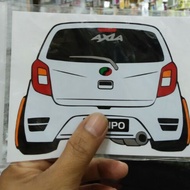 STIKER GAMBAR KERETA PERODUA AXIA STIKER CUTTING TAMPAL LUAR