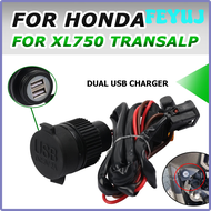 FEYUJ สำหรับฮอนด้า XL750 Transalp XL 750 XL 2023 2024อุปกรณ์เสริมรถจักรยานยนต์อะแดปเตอร์ปลั๊กไฟคู่เค