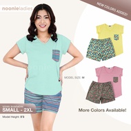 Noonie - Ladies Terno (S-2XL) - Cotton Vneck T shirt and Shorts Set- Sleepwear for Women - Quality P