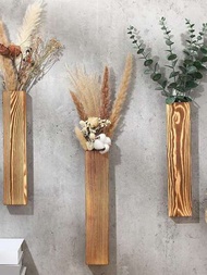1入組/3入組木製口袋牆花瓶，室內植物木質牆面裝飾，現代農舍風格，可用於裝乾花和假綠植植物