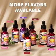 (4-Pack) Vitamin B12 Liquid Edible Supplement Drops with B6, B1, Niacin & Folate for Energy, Brain &