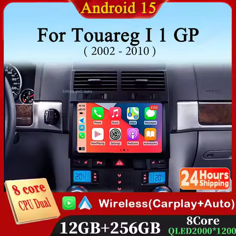 Android 15 For Volkswagen Touareg I 1 GP 2002 - 2010 Carplay Auto 2K Screen Car Radio Multimedia Pla