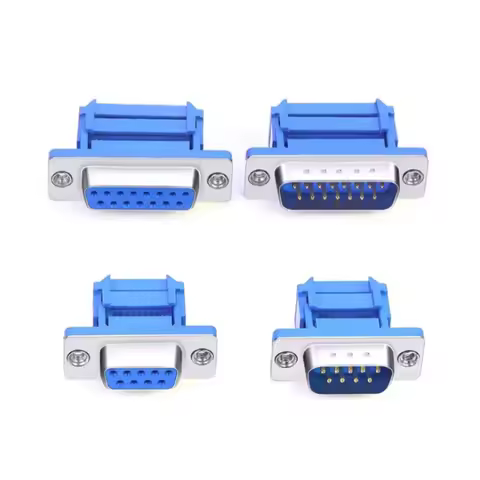5pcs D-SUB IDC Connector 9 15 25 37 Pin Male Female Shielding Cover Adapter For Flat Cable DB9 DB15 