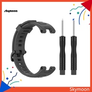 Skym* Unisex Portable Wristwatch Strap Soft Silicone Adjustable Smart Watch Replacement Band for Amazfit T-Rex A1918 Pro