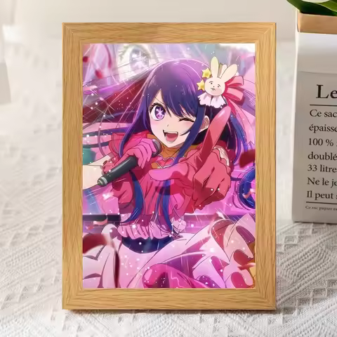 Anime Oshi No Ko Hoshino Ai Hoshino Akuamarin Hoshino Rubii Cosplay Wood Frame with Photo Display De