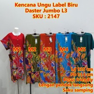 Daster Jumbo Kencana Ungu L3 Label Biru Busui Friendly Lengan Pendek