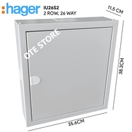 HAGER IU26S 2ROW X 13WAY IP41 METAL DISTRIBUTION BOARD (TOTAL 26WAY)