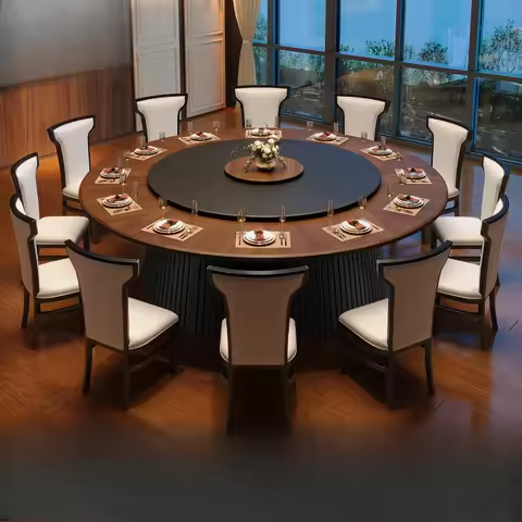 New Chinese hotel dining table large round table electric turntable 20 people box 2 meters 3 meters 