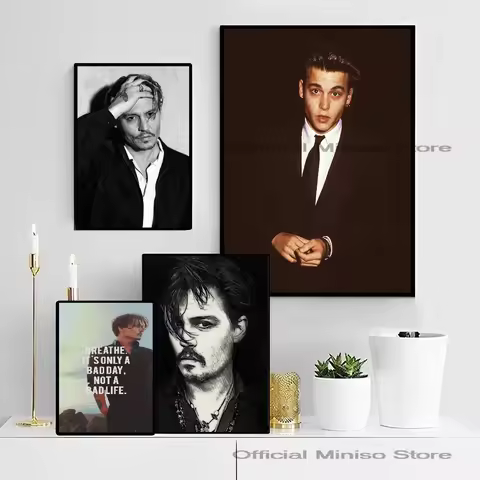 1pc Jack Sparrow Actor Johnny Depp Poster Self-adhesive Art Waterproof Paper Sticker Coffee House Ba