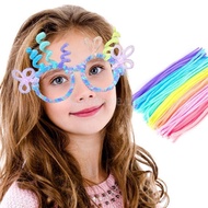 100pcs 6mm Colorful Dense Fuzzy Wire Pipe Cleaner Craft Flower Chenille Stem Colorful Fuzzy Wire Set