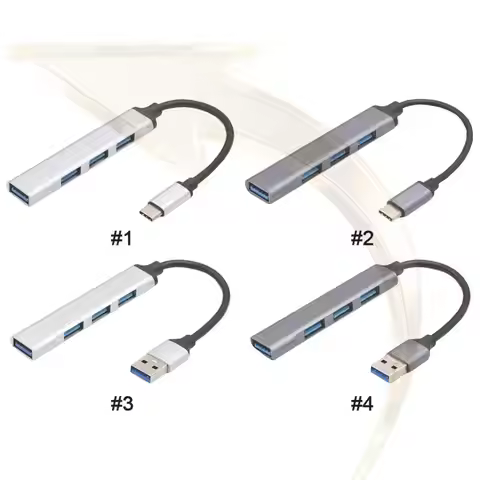 4-Port USB 3.0 Hub Adapter 5Gbps USB Splitter USB C To USB Hub Multiple USB 3.0 Hub USB Port Expande