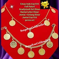 🔥Emas Indo Cop 916 Gelang/Rantai/Set Dinar Readystock Full Pateri🔥