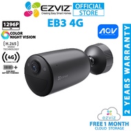 Ezviz EB3 4G LTE 3MP 2K Two Way Talk Color Night Vision Battery Powered Outdoor Security CCTV Camera