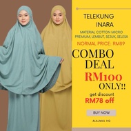 TELEKUNG COTTON Mikro Premium Plain Basic Tanpa Renda Sejuk Tak Jarang Selesa Murah Bukan Siti Khadijah