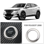 Stainless Steel Ignition Decorative Ring for Peugeot 2008 2019-2022 E2008 2020-2022 Car Interior Dec