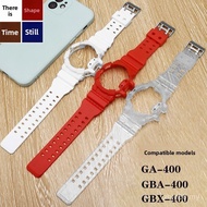 16mm For GA-400/GBA-400/GBX-400 Strap Imported Black Gold Band Waterproof Silicone Case Watch Access