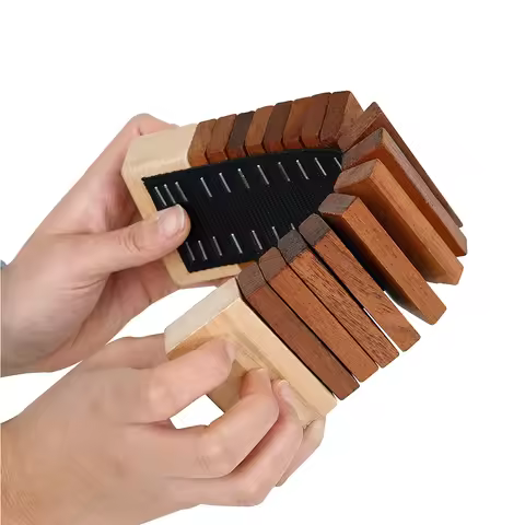 Orff Musical Instruments Wooden Castanets Clapper Shaker Percussion Tooth Wood Sounder Kids Educatio