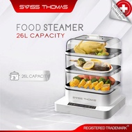 Swiss Thomas 3 Tier Electric Food Steamer with Transparent Cover 26L