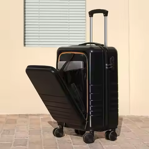 New Travel suitcases with wheels rolling luggage Female front open trolley case boarding case 20''su