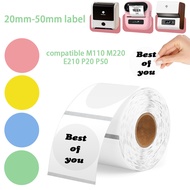 1roll 20-50mm Color Label Sticker Self-Adhesive Thermal Printer Paper Compatible Phomemo M110 M220 M