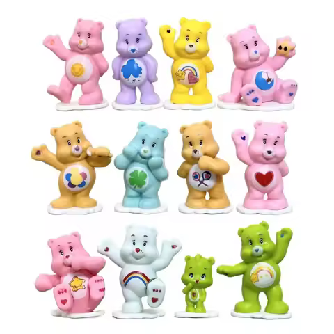 FUNISM CareBears Sweet Cute Cartoon Care Bears Anime Action Figures Model Blind Box Funny Animal Acc