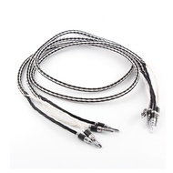 Pair HI-End OCC Silver Plated Kimber 7N Speaker Cable Banana Plugs Hifi Audio Loudspeaker Cable with