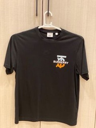 Burberry黑色經典藍紅TB短T-shirt