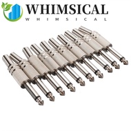 WHIMSICAL 6.35mm Male Jack Mono Plug Jack Wire Connector 1/4" Mono Jack AUX Converter Headphone Jack