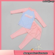 Kids Girls Long Sleeve Muslimah Swimsuit 2Pcs Set Swimwear Dress Pants Aloha Hawaii Beach Bathing Su