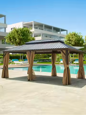 Outdoor gazebo Outdoor courtyard Aluminum alloy pavilion Villa gazebo tent Garden terrace Shade cano