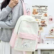 Cute Ita Backpack for Girls, Large Capacity Nylon Laptop Backpack With Clear Ita Pocket, Water?Resis