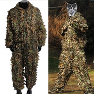 Big Mens Kids Hunting Clothes Camouflage 3D Maple Leaf Bionic Ghillie Suits Yowie Sniper Birdwatch Airsoft Camo Suit