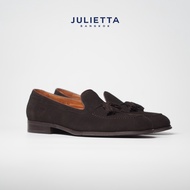 JULIETTA - Tassel Loafer Suede : Darkbrown