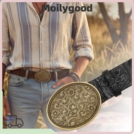 MOILYMY Western Cowboy Belt, PU Leather Punk Rock Carved Buckle Embossed Belt, Trendy Vintage Retro 