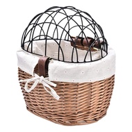 Cat Dog Bicycle Front Handlebar Basket Pets Seat Handwoven Wicker MTB Road Bike Basket Pet Cat Dog C