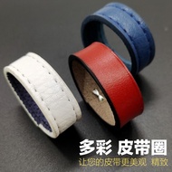 Red Blue White Belt Loop Belt Loop Small Leather Ring Cowhide Handmade Belt Loop Men Women Belt Loop