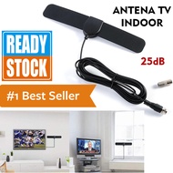 Antena TV Digital Indoor DVB-T2 High Gain 25dB Signal Booster Reciver 50 Miles Kabel 3 Meter