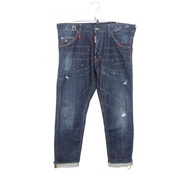 【二手】DSQUARED2 Cool Guy 牛仔褲，做舊/塗漆效果，紐帶門襟，S74LB0202，純棉牛仔褲，男士，二手