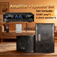Sunbuck 5000W Amplifier and 6.5-inch Speaker Set, 5-Channel Bluetooth 5.0 Amplifier RCA FM LED HOME
