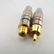 Gold plated Connector RCA feMale to cabling or RCA male plug  Gold plated Connector for Audio Video 