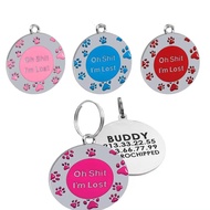 Cat Dog ID Tags Personalized Anti-Lost Pet Tags Engraved Puppy Name Collar Tags Dogs Outdoor